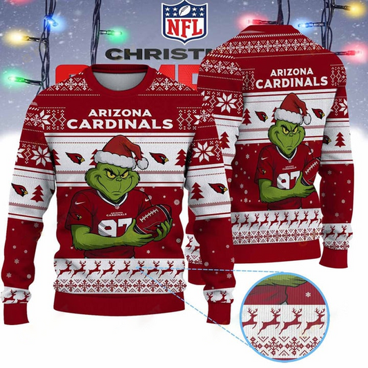 ARI X NFL Grinch Jersey Premium Ugly Sweater Xmas DATND THUONGNH