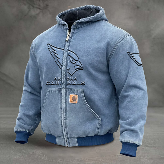 ARI x NFL Retro Hooded Sweatshirt Jacket Casual Workwear Denim Jacket DATND TANTD