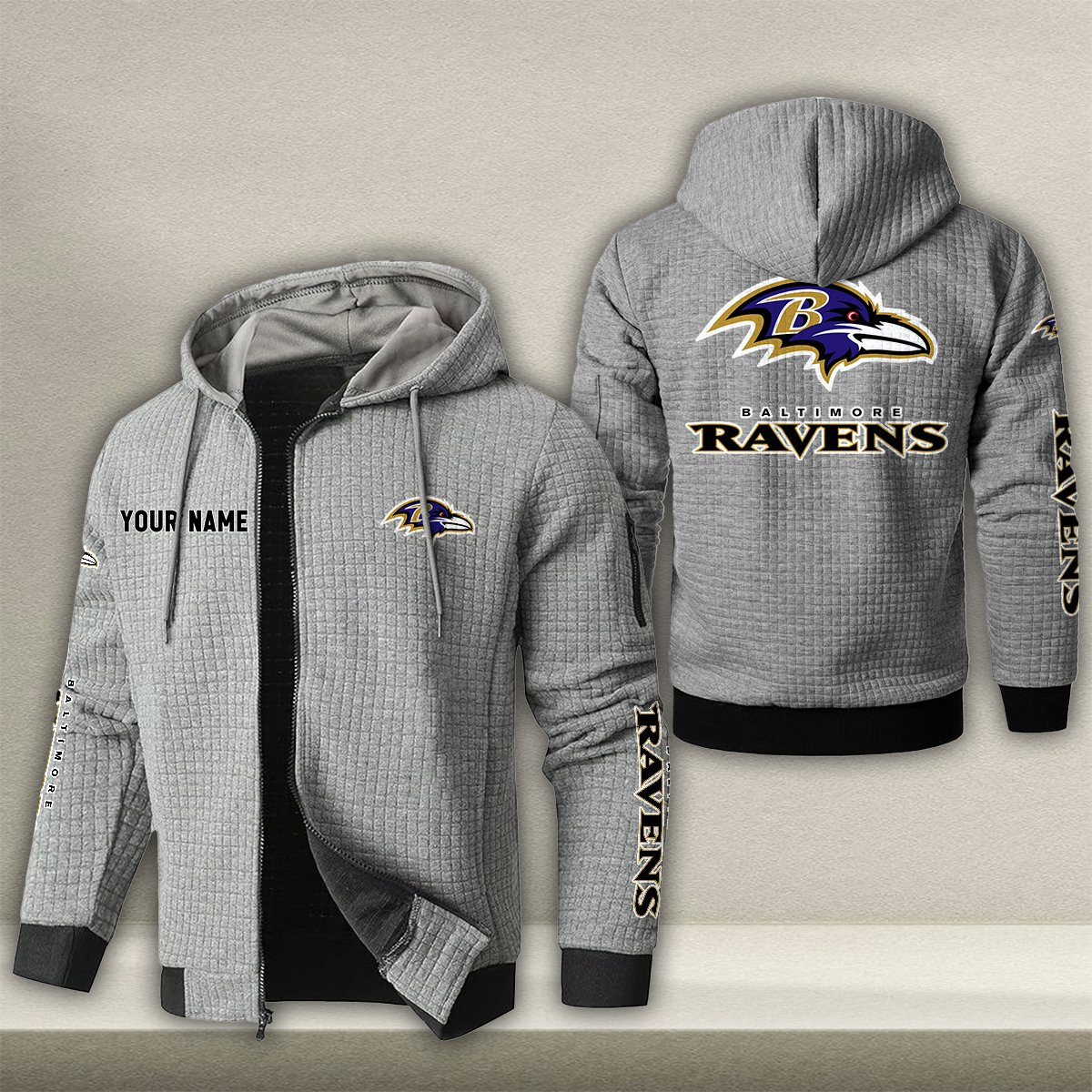 BAL x NFL Quilted Zip Hoodie DatND DVT