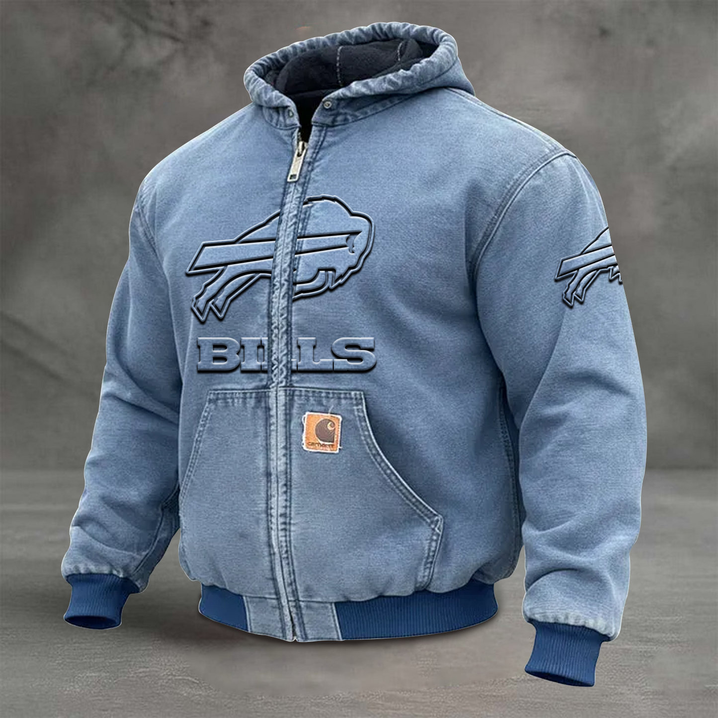 BUF x NFL Retro Hooded Sweatshirt Jacket Casual Workwear Denim Jacket DATND TANTD