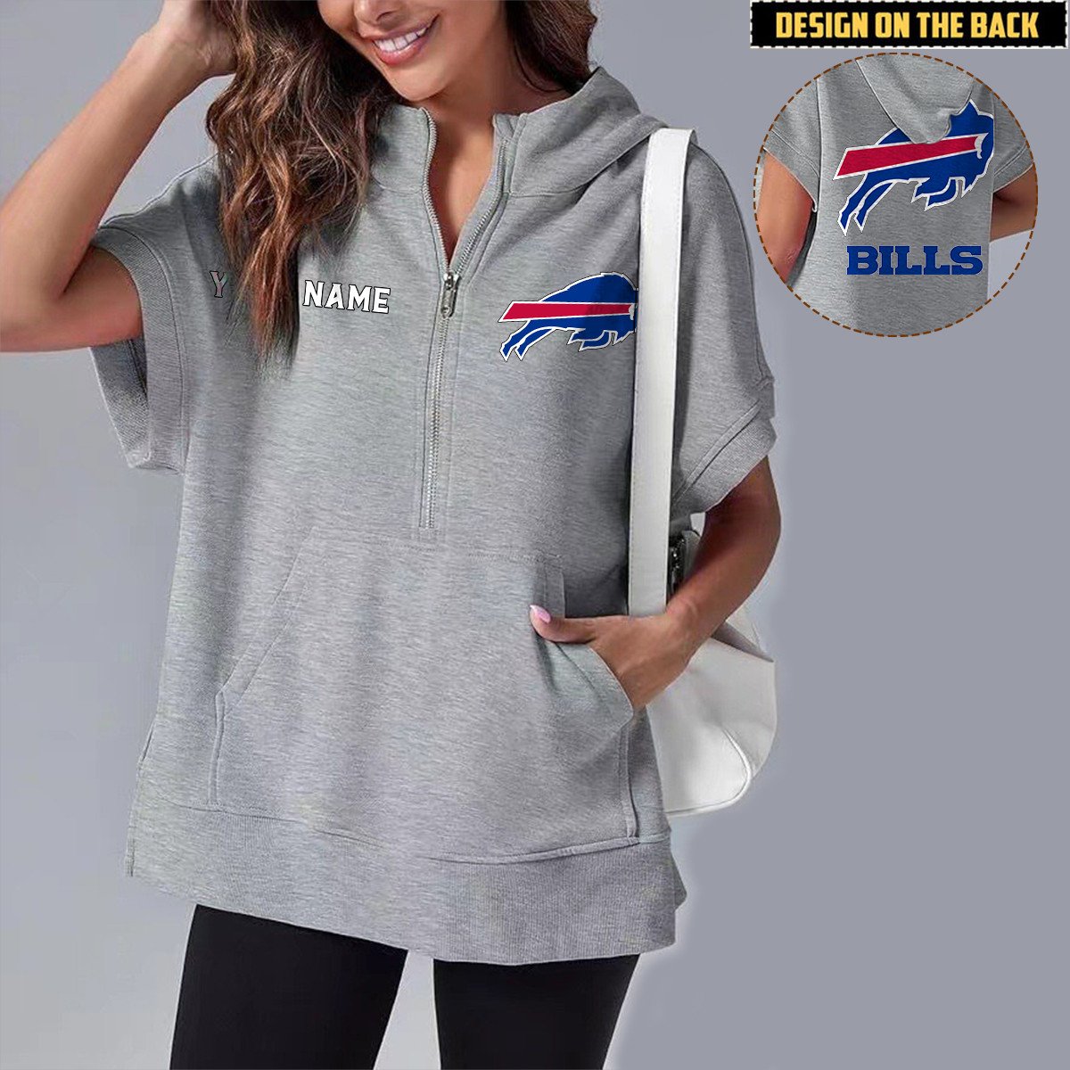 BUF x NFL Short Sleeve Zip Hoodie DATND TANTD