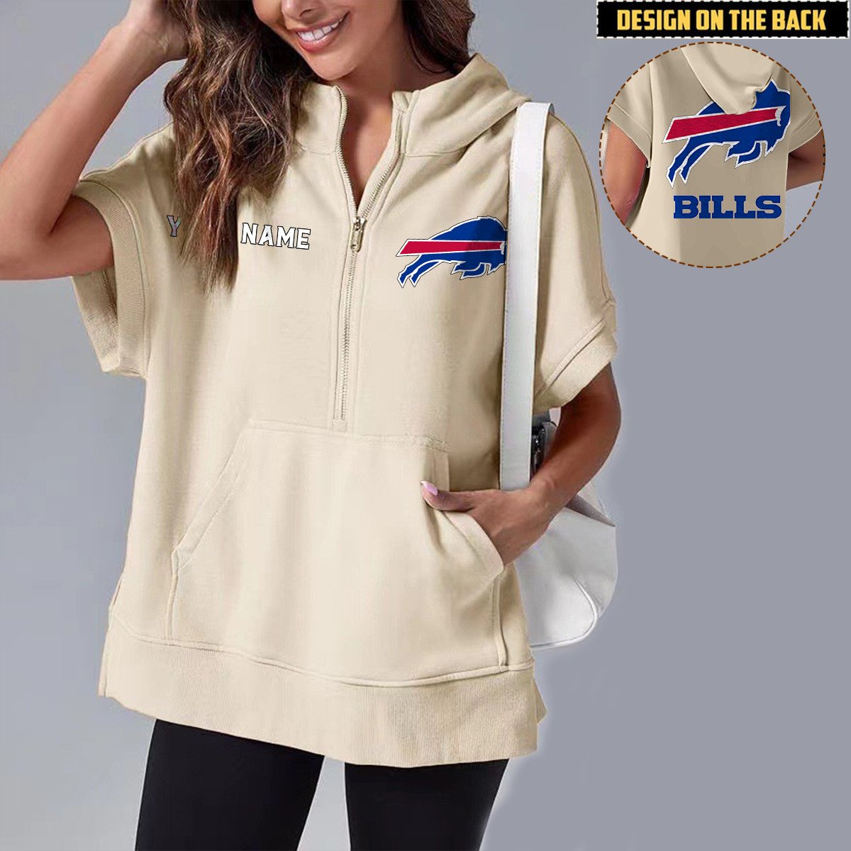 BUF x NFL Short Sleeve Zip Hoodie DATND TANTD