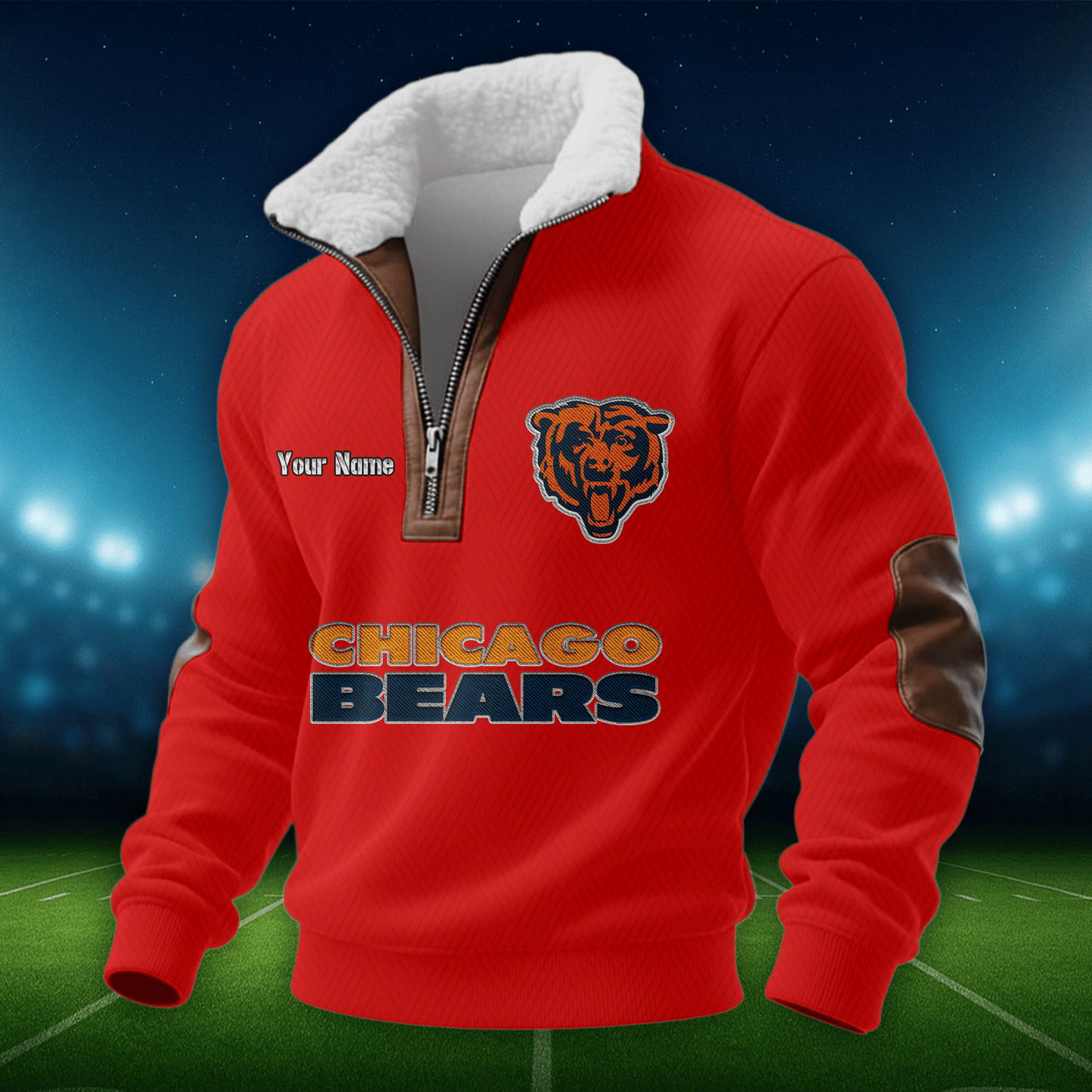 CHI NFL Men Fur Collar Sweatshirt DDT CTND
