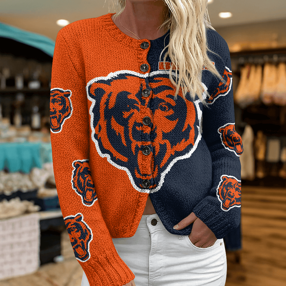 CHI x NFL Cardigan Sweatshirt With Button v1 DatND DVT