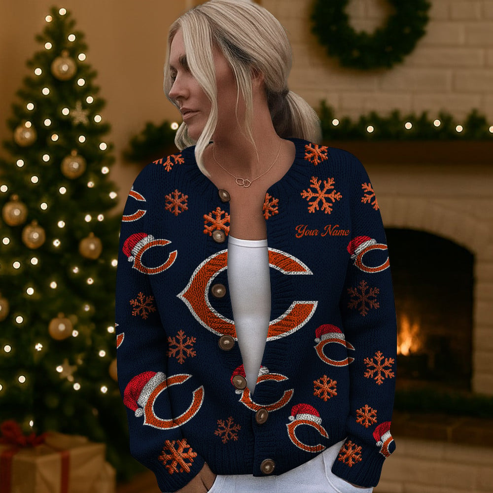 CHI x NFL Women Cardigan Sweater Christmas DDT CTND
