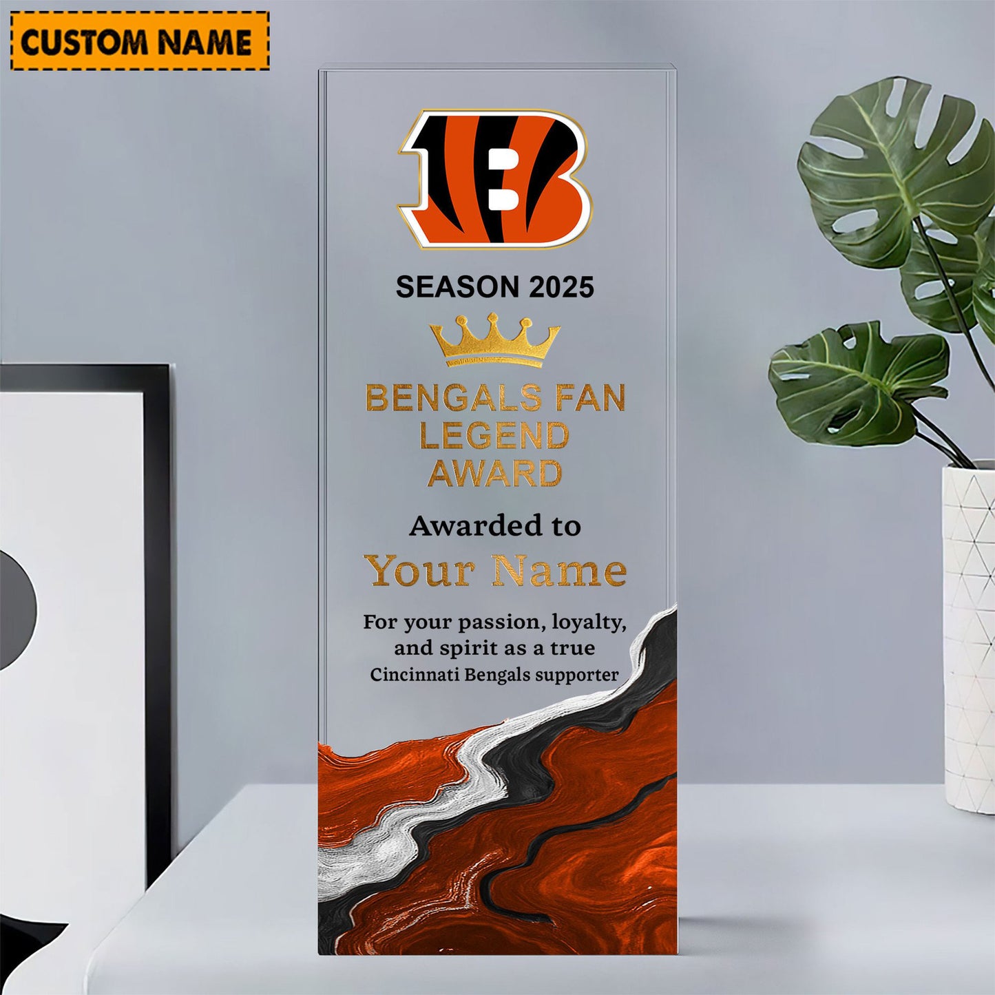 CIN NFL Personalized Acrylic Award Plaque Funny Christmas Gift For Family DDT NTL