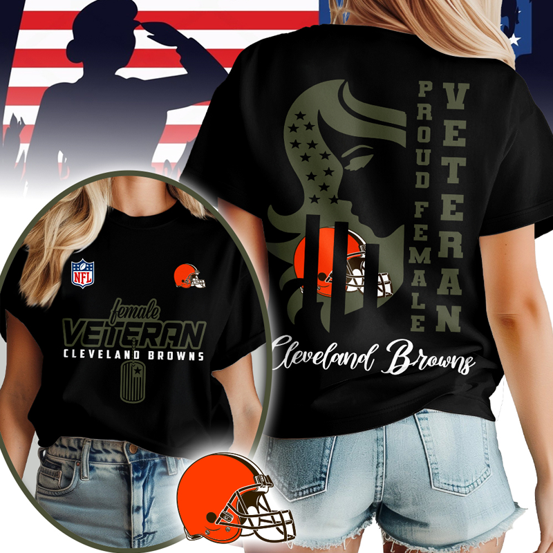 CLE Premium NFL Female Veteran 3D Shirt DDT HLPHUONG