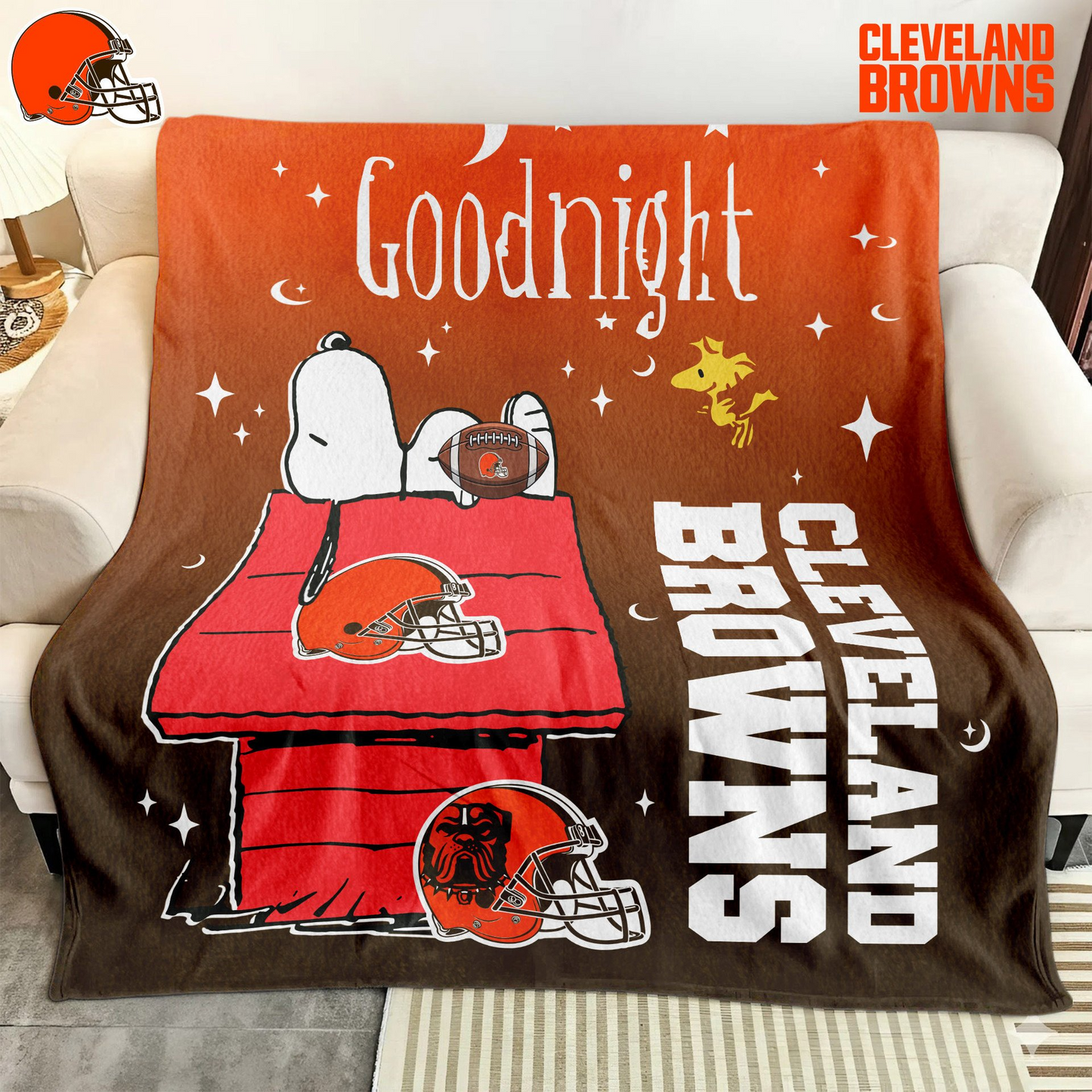 CLE Premium NFL Snoopy Fan Blanket DDT NTL