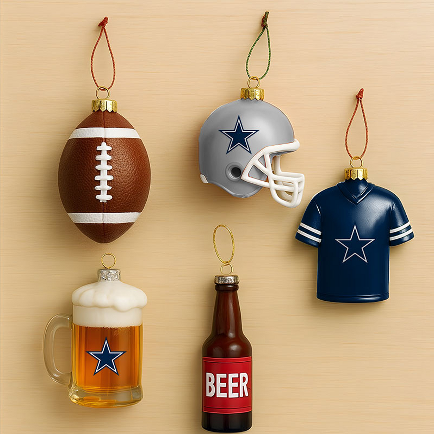 DAL x NFL Football Combo Set 5 Acrylic Ornament For Home Decor DatND DVT