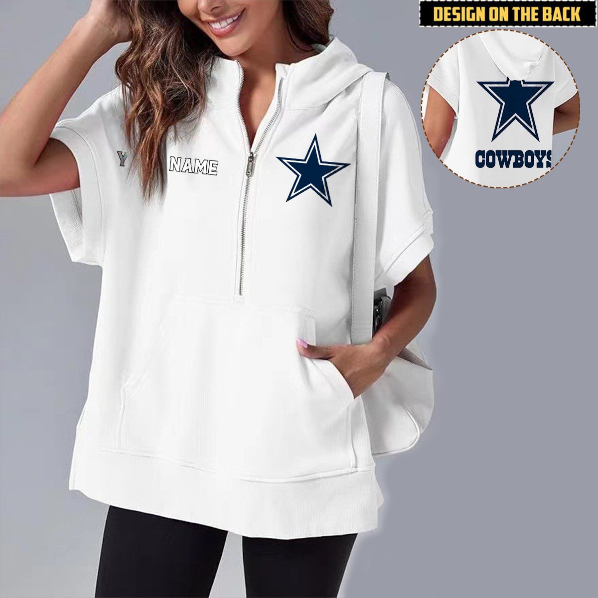 DAL x NFL Short Sleeve Zip Hoodie DATND TANTD