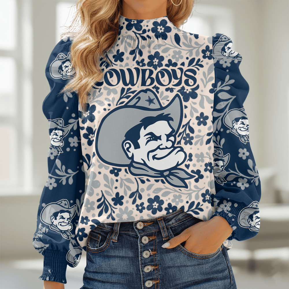 DC NFL Women Puff Sleeve Blouse DDT NTL