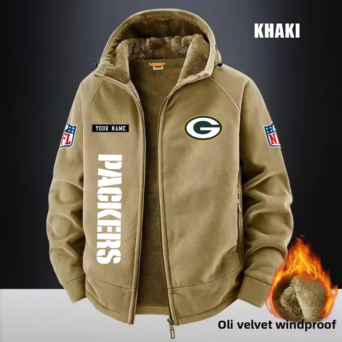 GB x NFL 3D Half-zip Hoodie DATND TANTD