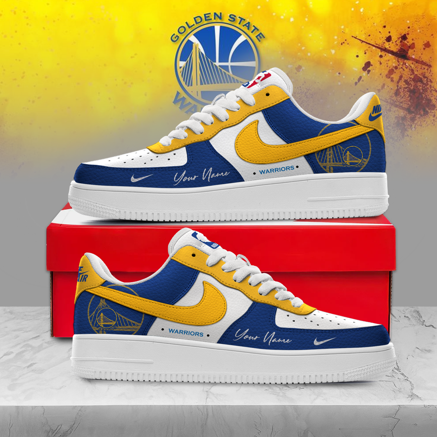 GSW Premium NBA AF1 Sneakers Victory Pride DDT NTL