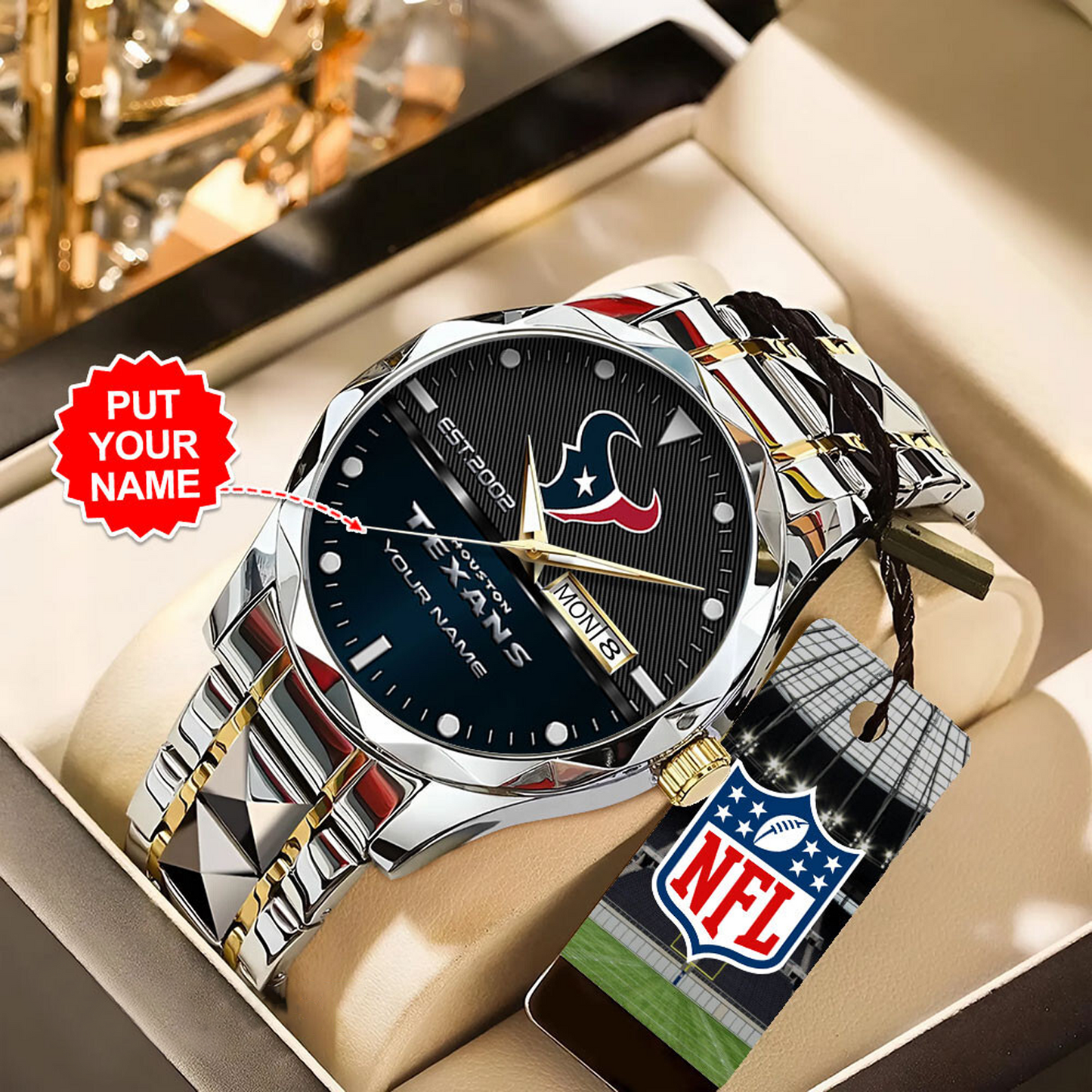 HOU x NFL Alloy Luxury Quartz Watch DATND TANTD