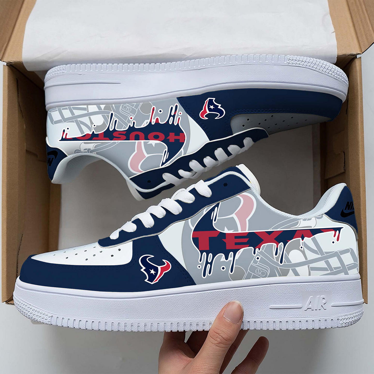 HOU x NFL Team Logo Fan Air Force 1 Shoes DATND TANTD