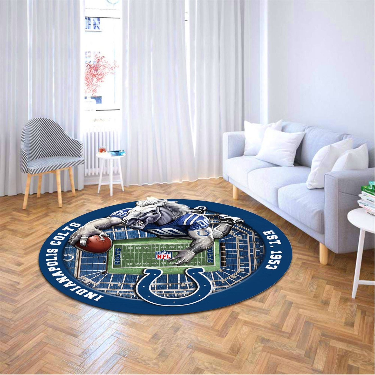 IND x NFL Luxury 3D Round Rug DatND DVT