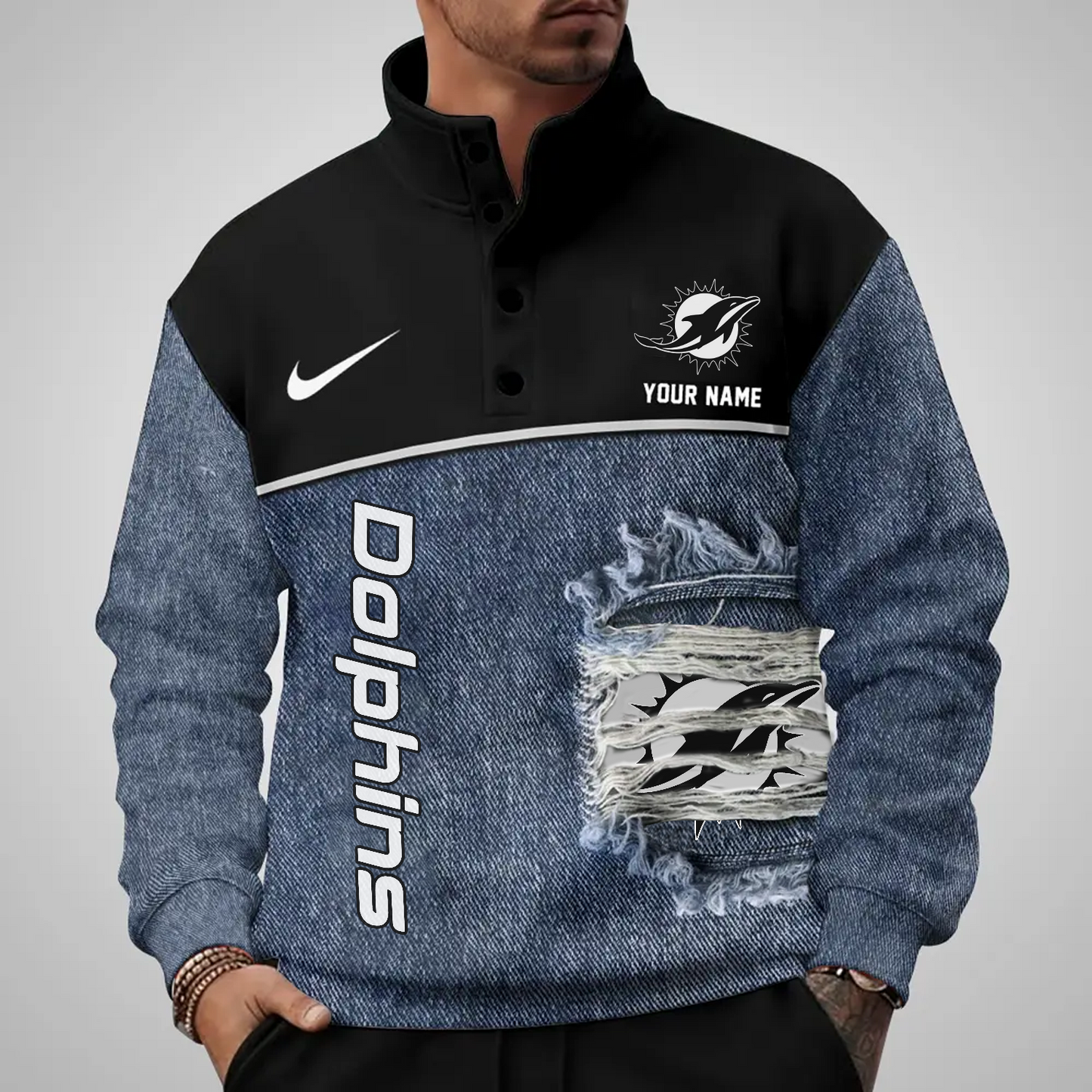 MIA x NFL Half Button Sweatshirt DatND DVT