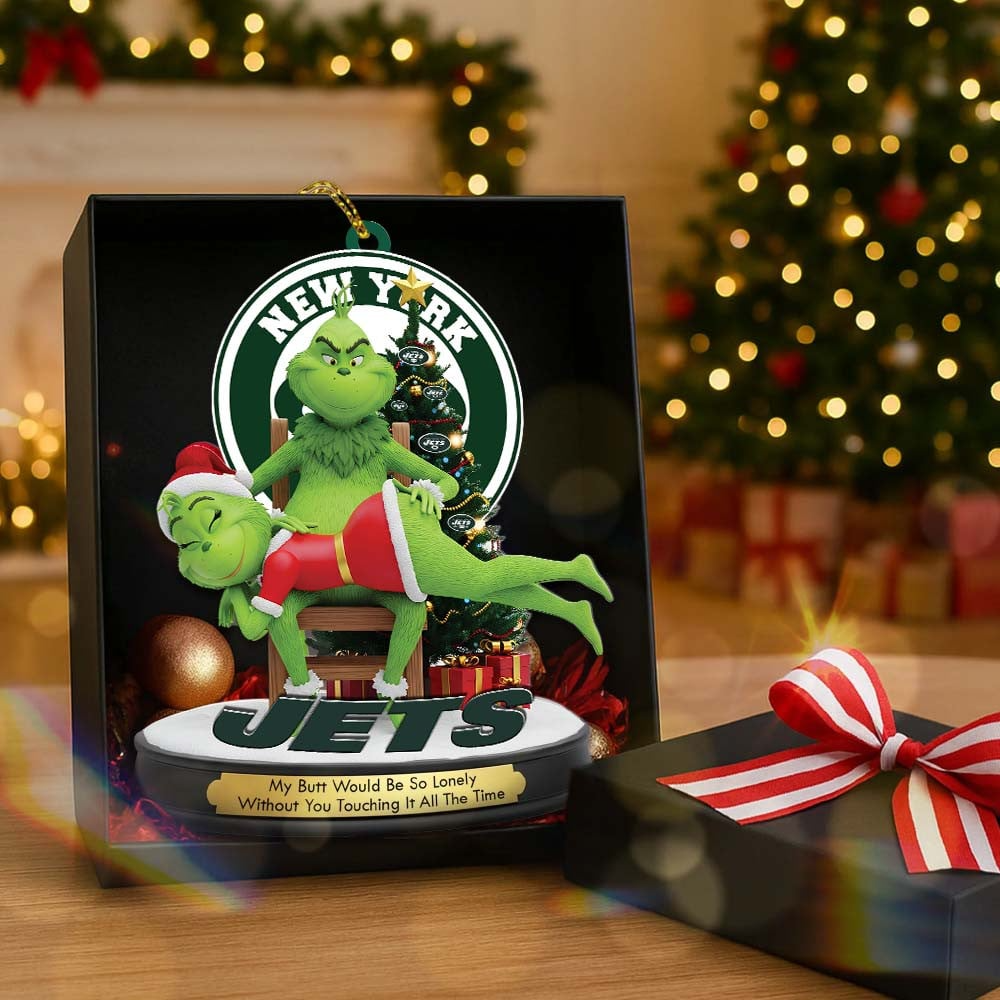 NYJ Premium NFL x Grinch Acrylic Ornament DDT NTL