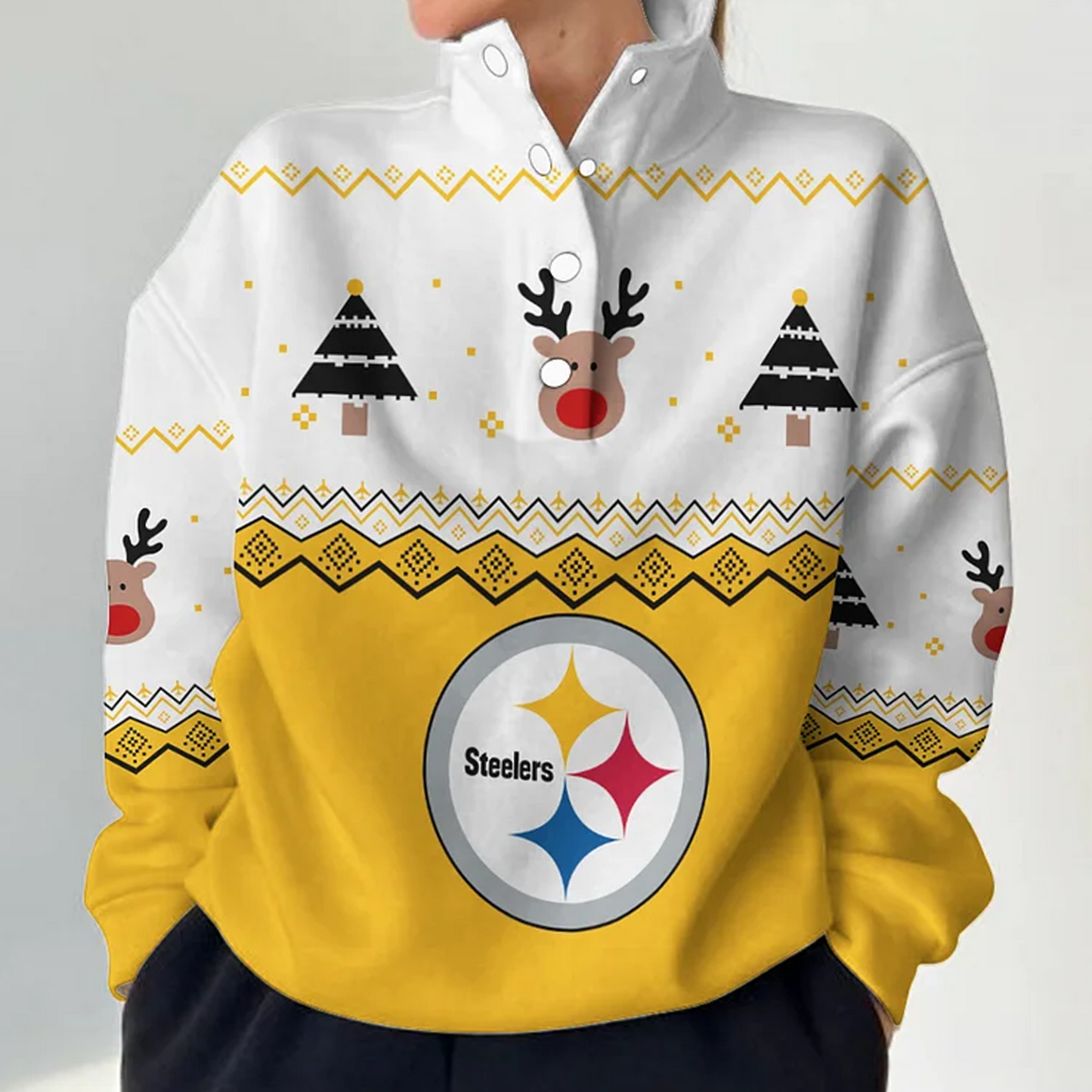 PIT X NFL Women's Outdoor Casual Stand Collar Long Sleeve Pullover DATND THUONGNH