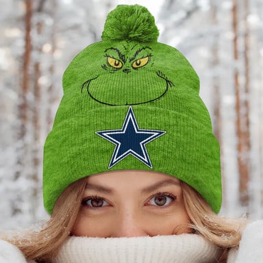 PREMIUM NFL X DAL Green Grinch Beanie Hat Christmas Gifts NDT NHM