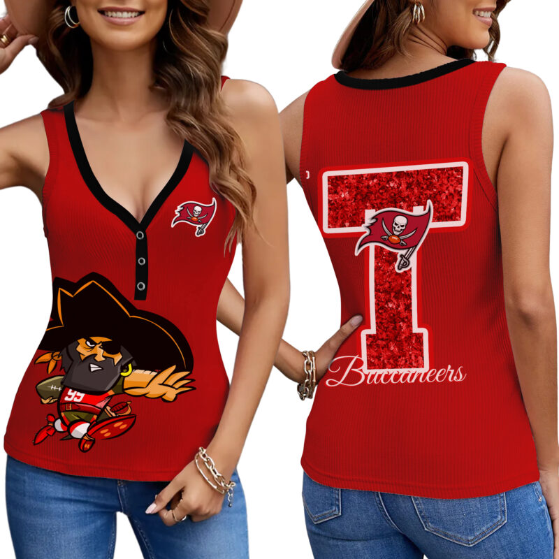PREMIUM NFL X TB Women V-Neck Ribbed Tank Top NDT NHM