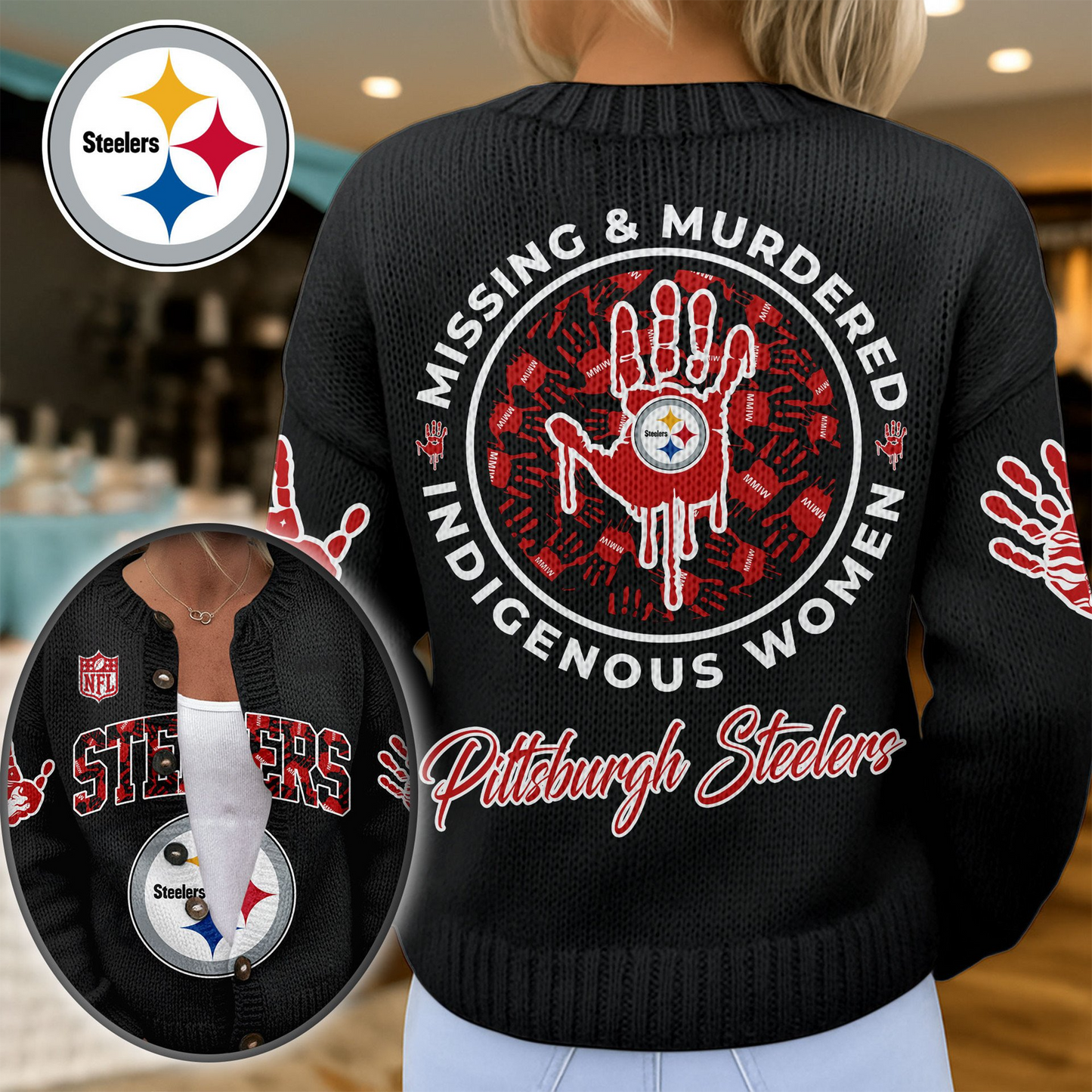 PS Premium NFL Cozy Knit Cardigan DDT NTL