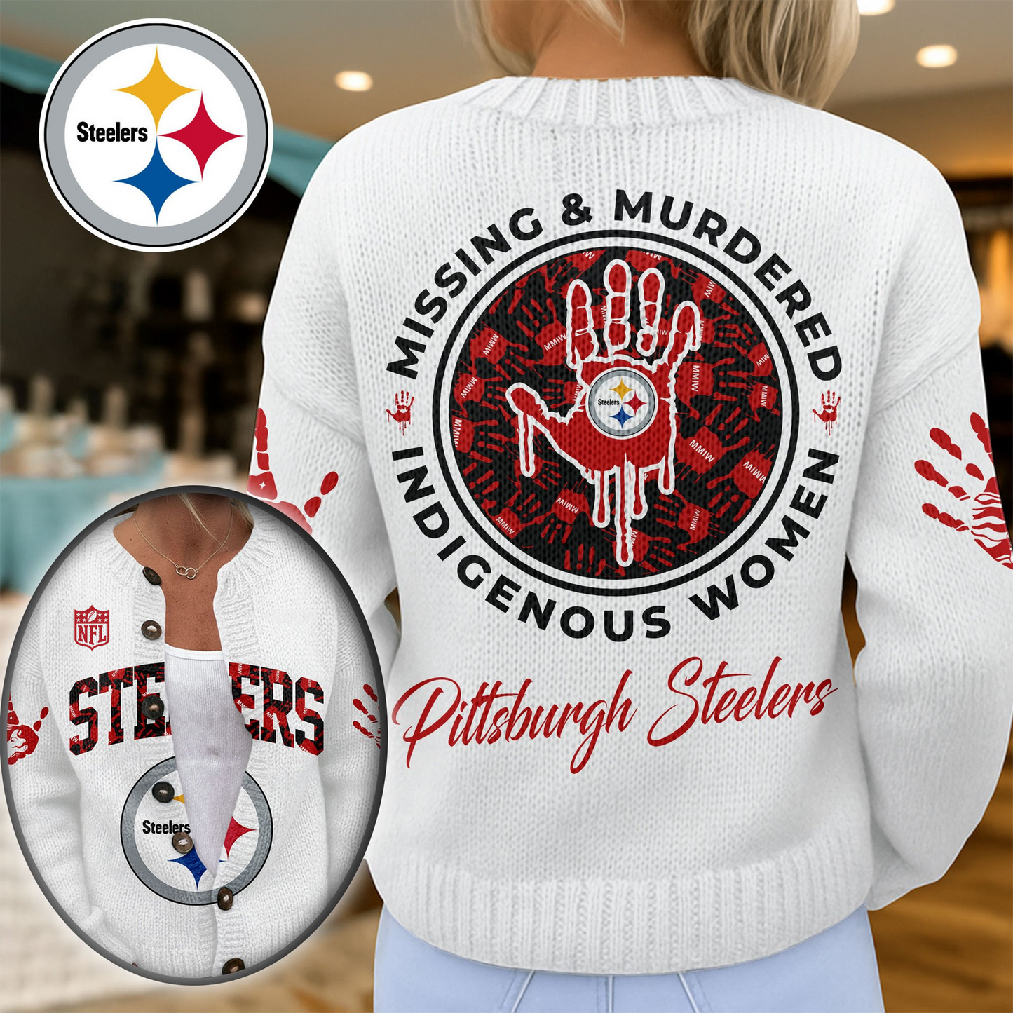 PS Premium NFL Cozy Knit Cardigan DDT NTL