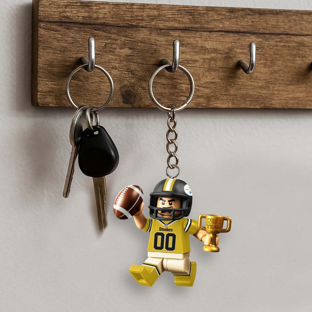 PS Premium NFL Lego No. 1 Team Personalized Key Chain DDT NTL