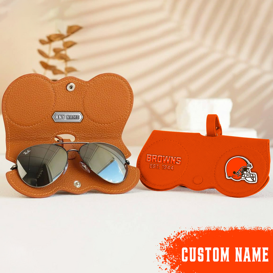 Premium Leather X NFL CLE Folding Eyewear Case NDT TDT