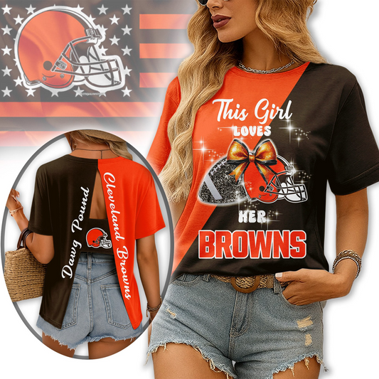 Premium NFL CLE x Back Slit Short Sleeve NDT NHM