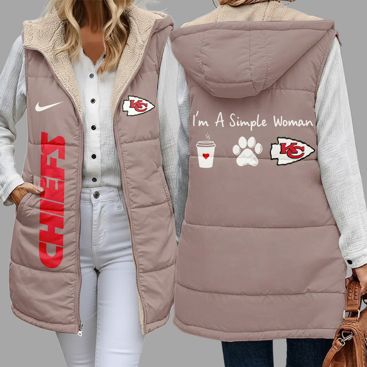 Premium NFL X KCC Simple Girl Quilted Vest NDT NHM 3010