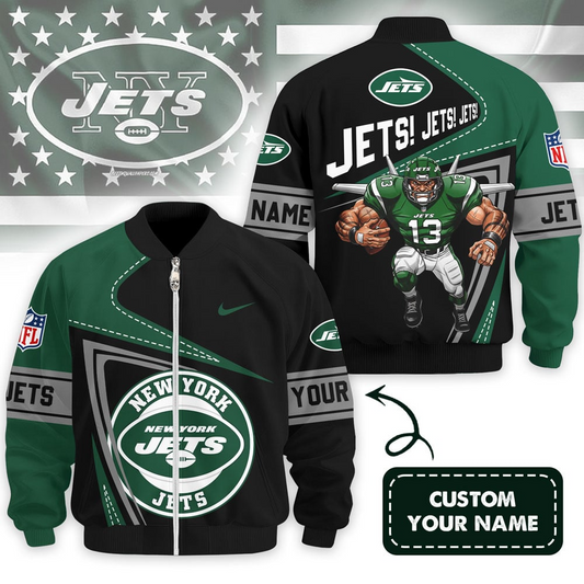 Premium NFL X NYJ Game Day 3D Bomber Jacket NDT TDT
