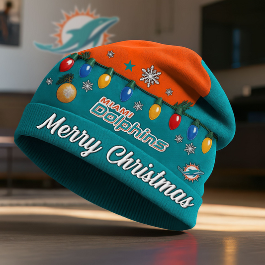 Premium NFL X MIA Christmas Beanie Hat NDT NHM 2810