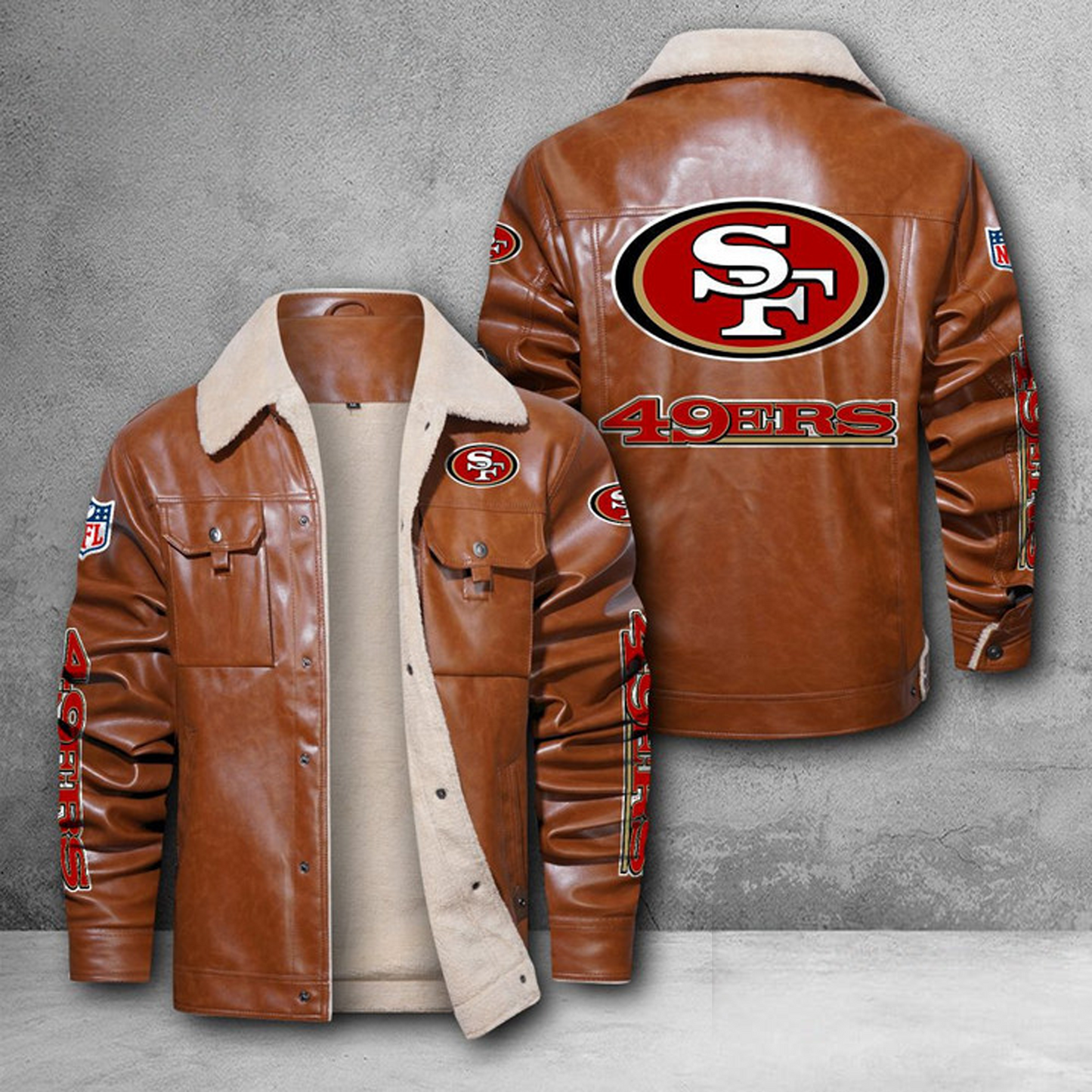 SF X NFL LEATHER JACKET DATND THUONGNH