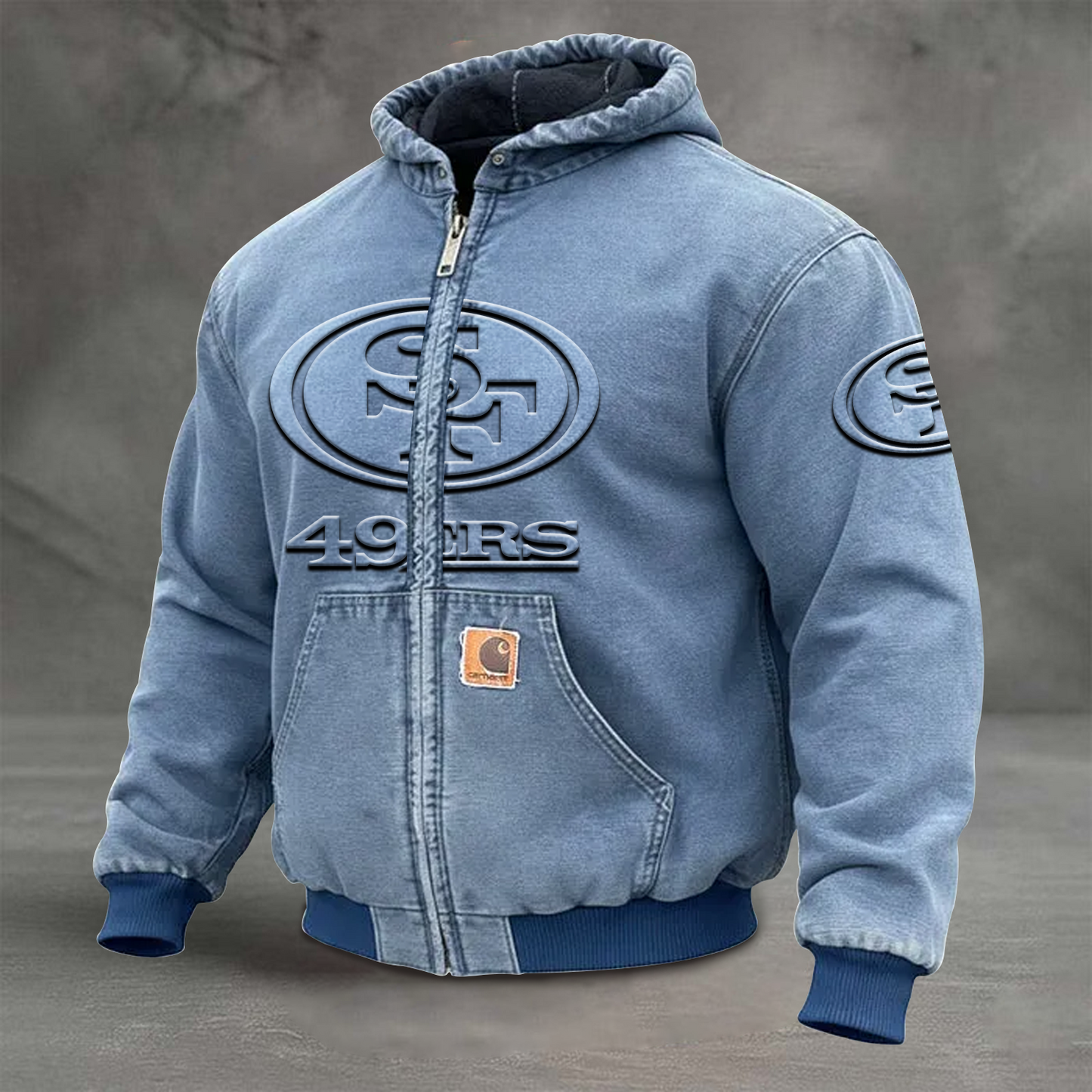 SF x NFL Retro Hooded Sweatshirt Jacket Casual Workwear Denim Jacket DATND TANTD