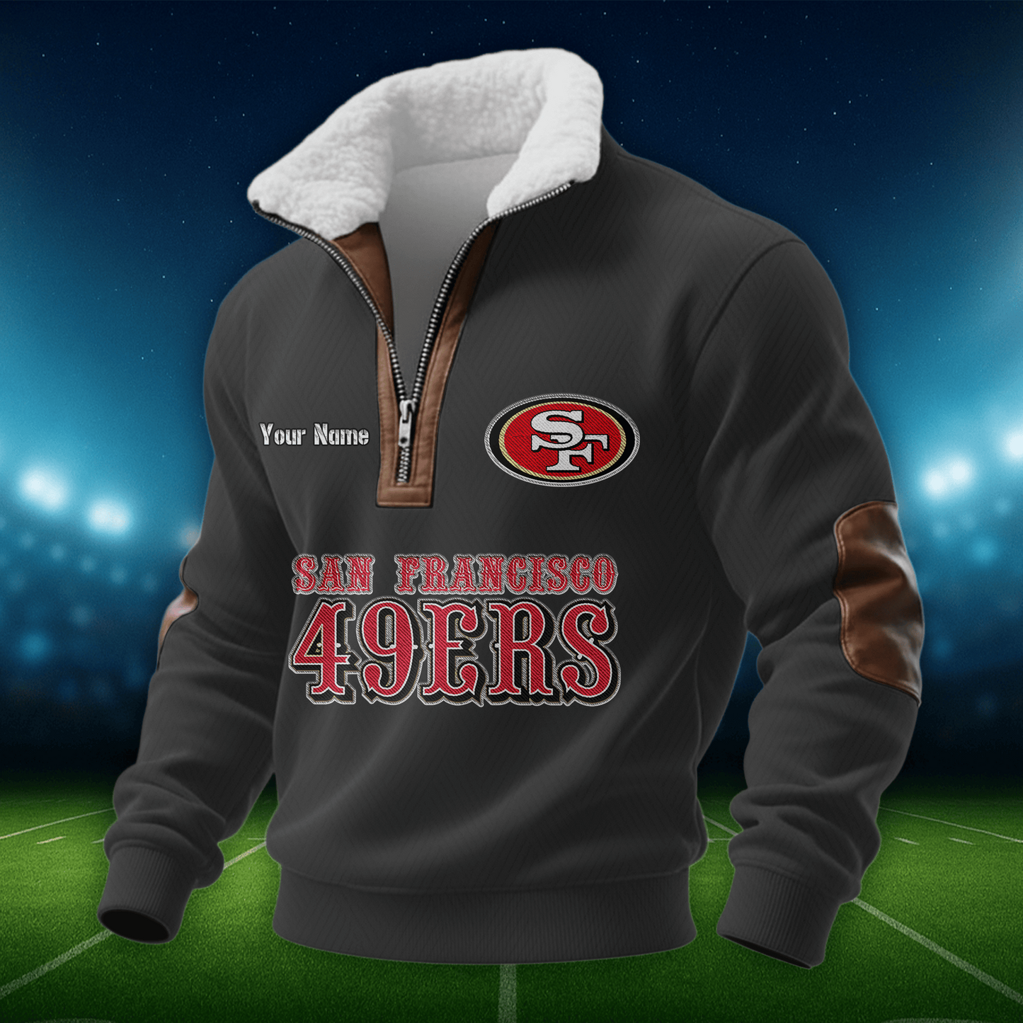SF49 NFL Men Fur Collar Sweatshirt DDT CTND