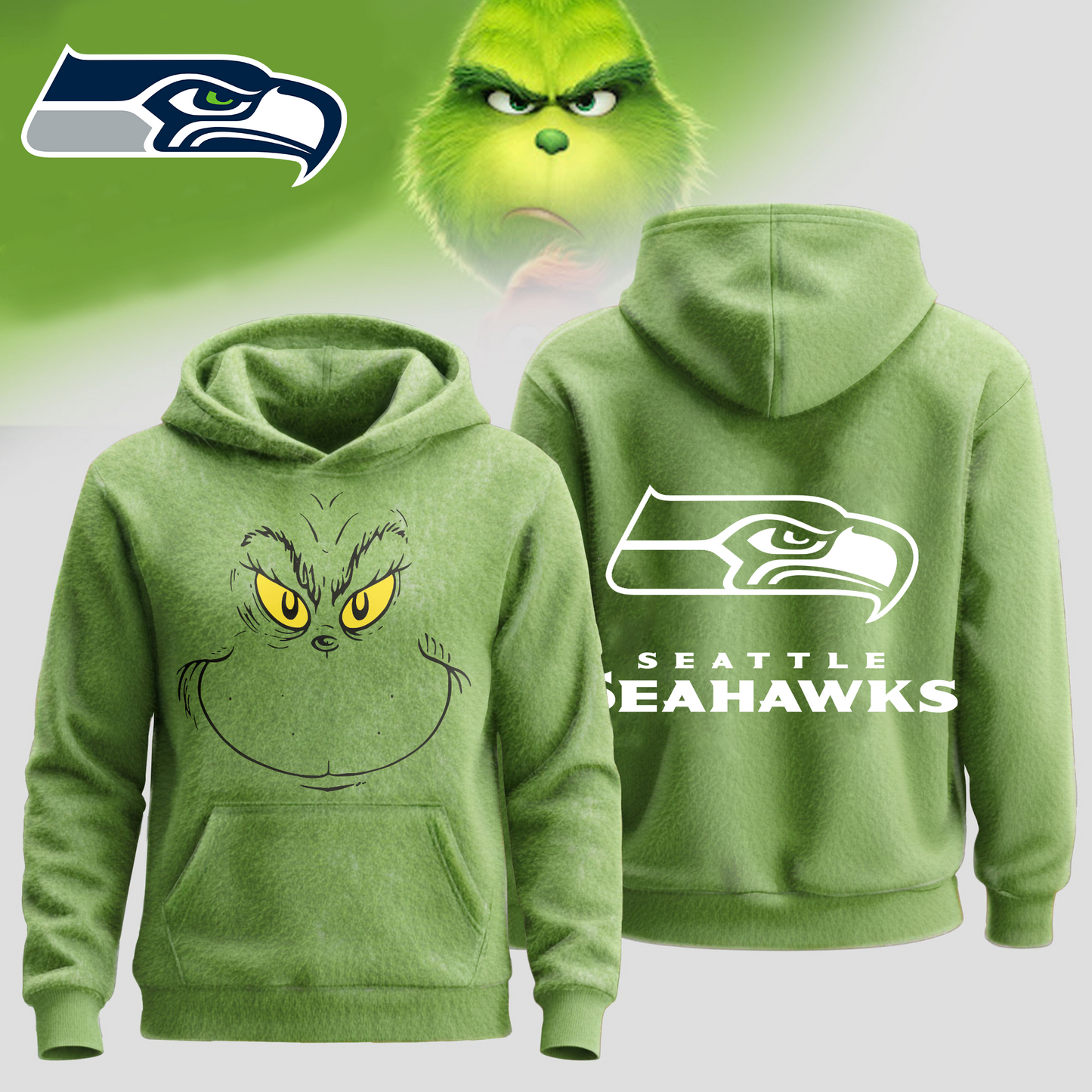 SS Premium NFL Grinch Christmas Hoodie DDT CTND