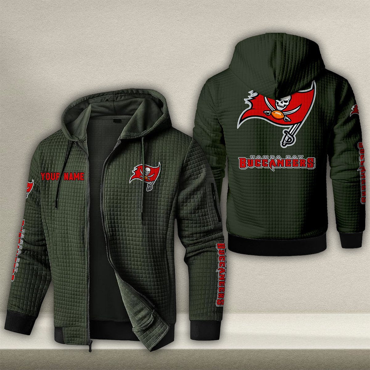TB x NFL Quilted Zip Hoodie DatND DVT