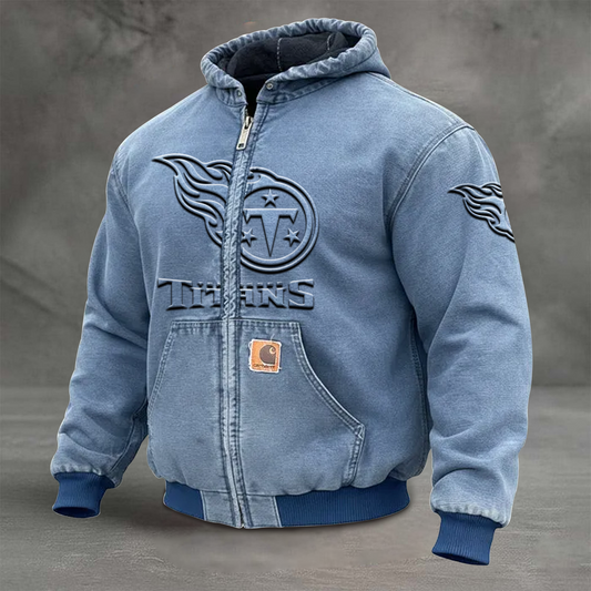 TEN x NFL Retro Hooded Sweatshirt Jacket Casual Workwear Denim Jacket DATND TANTD