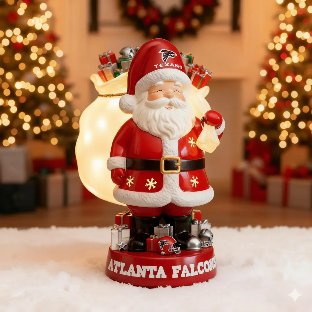 UNIQUE NFL X FAL Santa Claus LED NITE Holiday Statuary NDT NHM