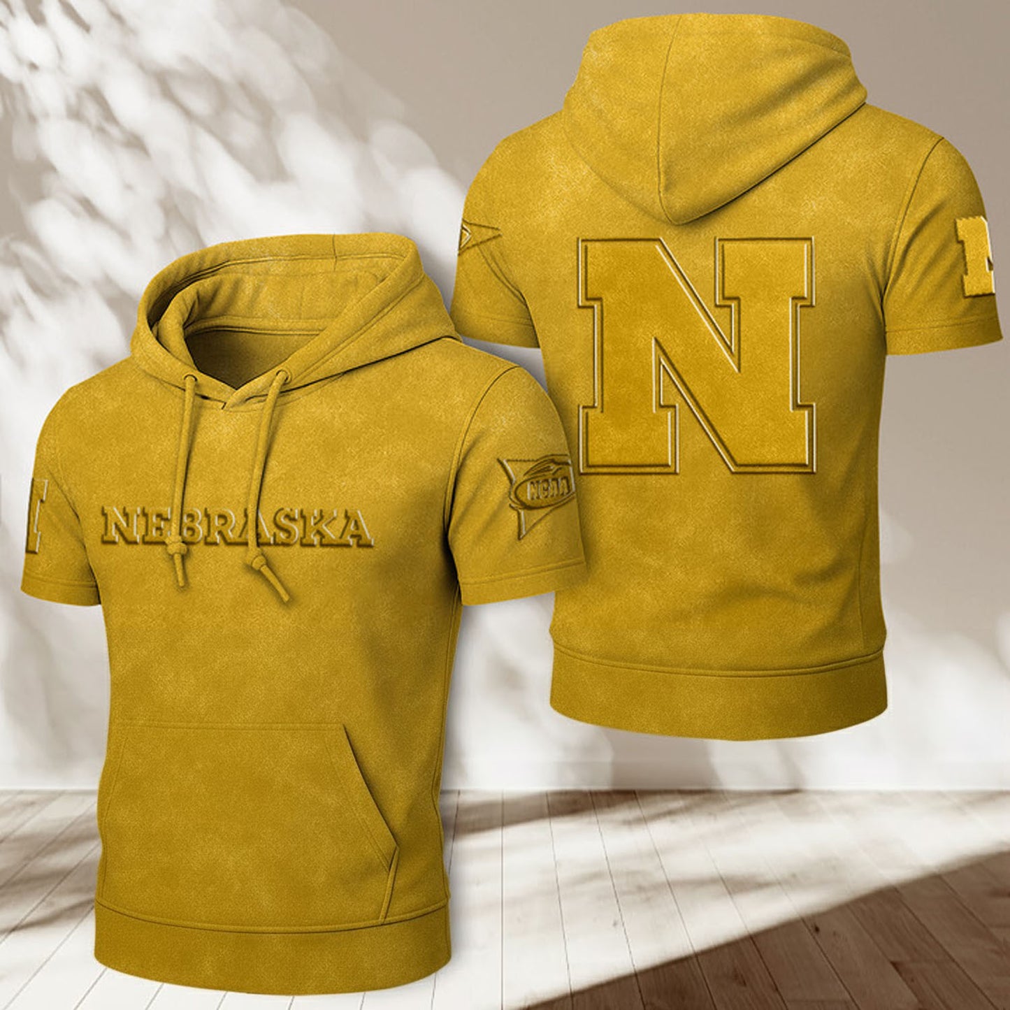 UNL x NCAA Half Sleeve Hoodie T-Shirt DatND ThuongNH