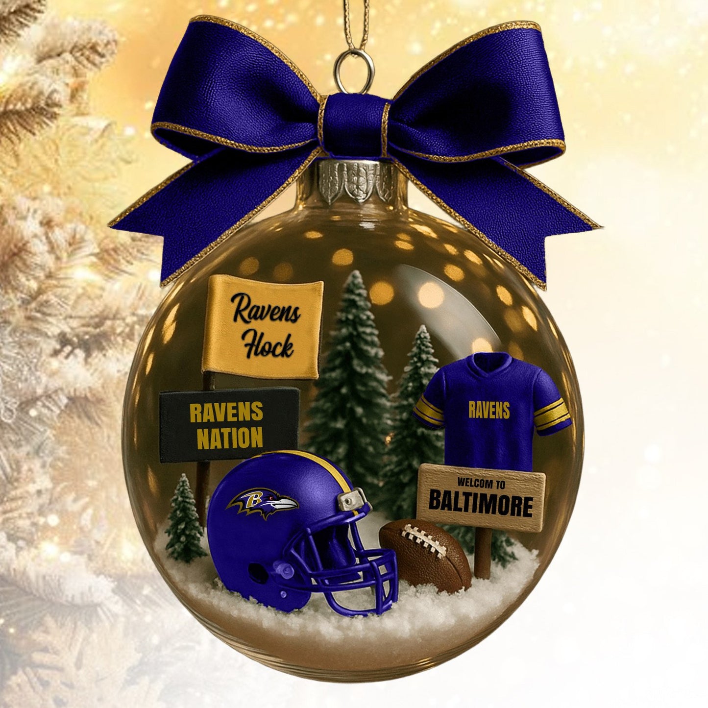 BR  NFL Acrylic Ball Ornament - Best Gift For Fans DDT CTND