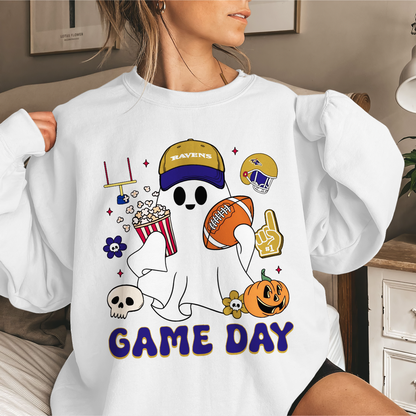 BR Game Day Football Ghost Sweatshirt DDT NTL