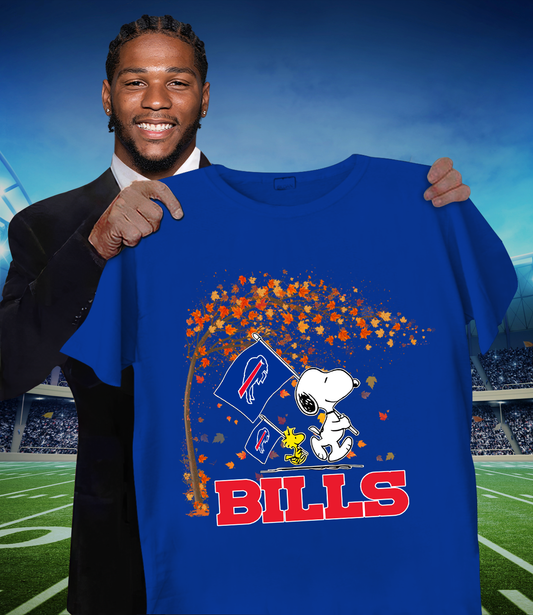 BUF x NFL Snoopy and Woodstock Happy Autumn 2D Shirt DatND ThuongNH