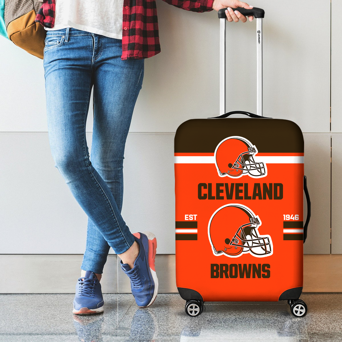CLE NFL Luggage Cover Suitcase Protector DDT NTL