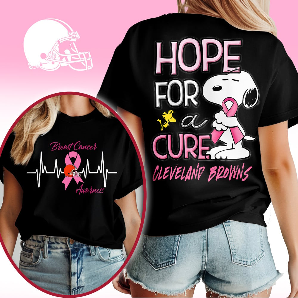CLE Premium Breast Cancer Awareness Snoopy Hope For A Cure Shirt DDT NTL