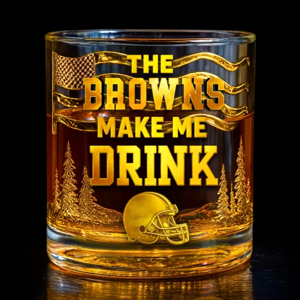 CLE Premium NFL Golden Whiskey Fan Glass DDT HLPhuong