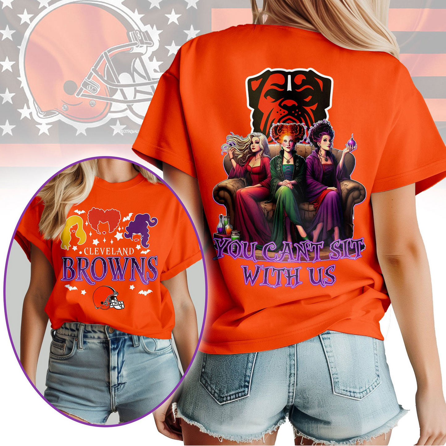 CLE Premium NFL You Can't Sit With Us 3D T-shirt DDT NTL