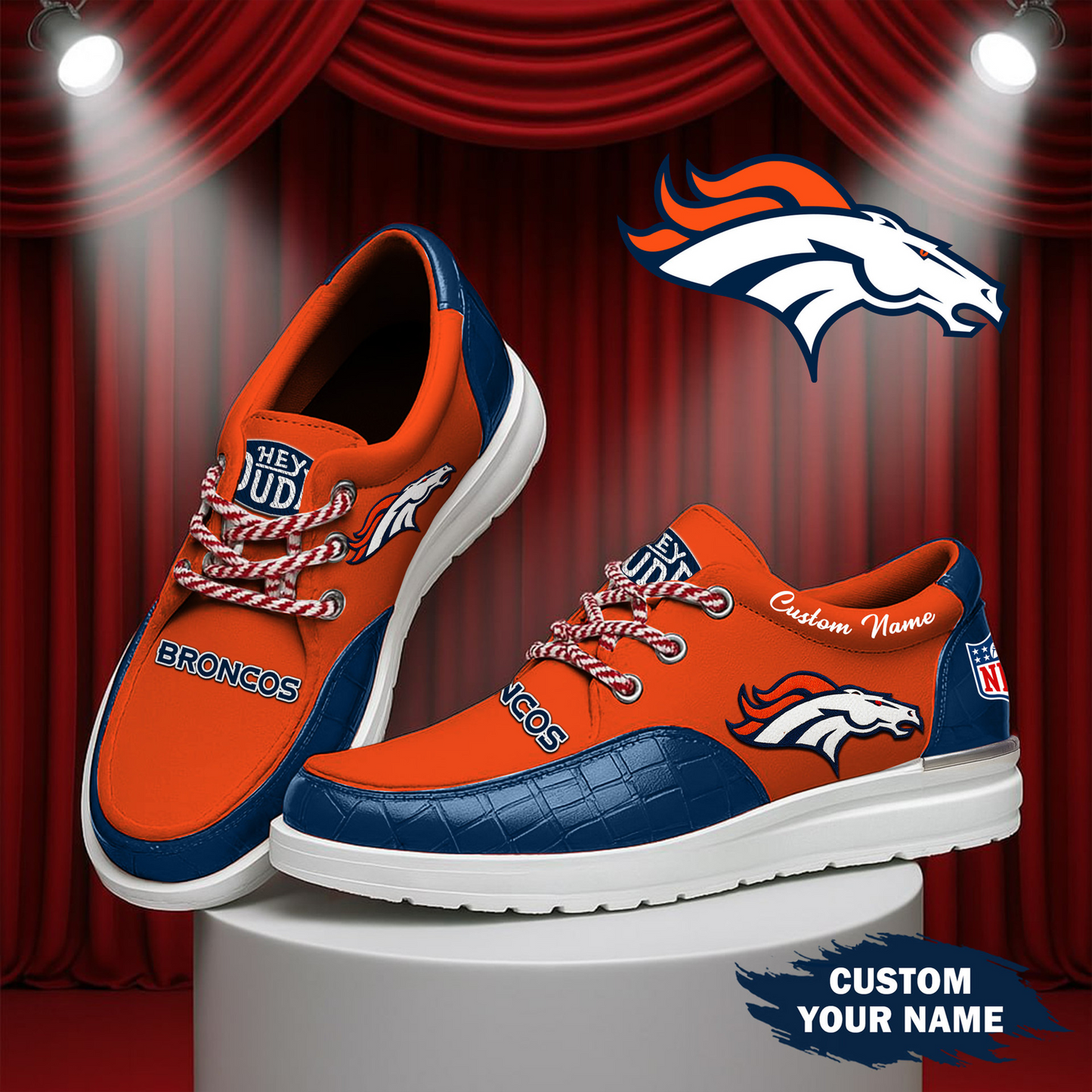 DEN x NFL Premium Leather Loafer Shoes TUANND TANTD