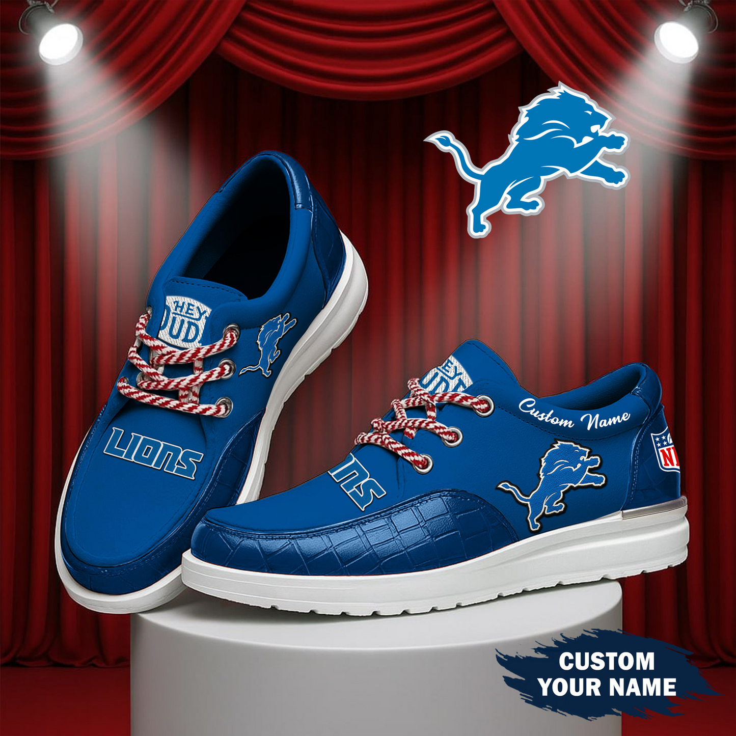 DET x NFL Premium Leather Loafer Shoes TUANND TANTD